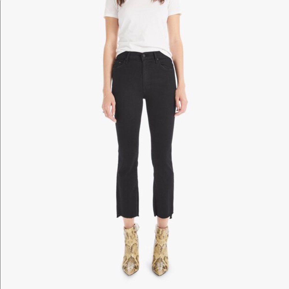 MOTHER. Hustler Ankle Fray Jeans. Black, size 26